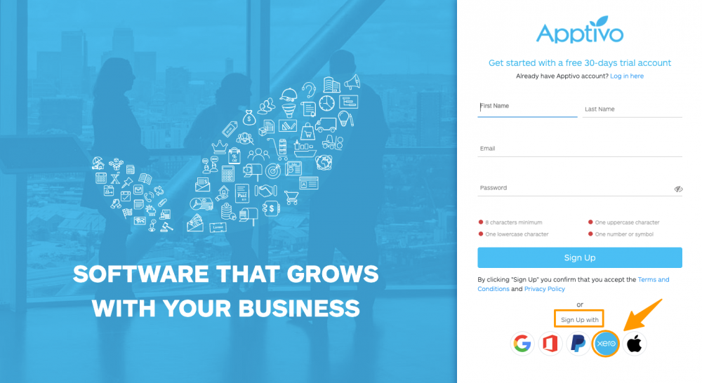 SSO Sign Up With Xero Account